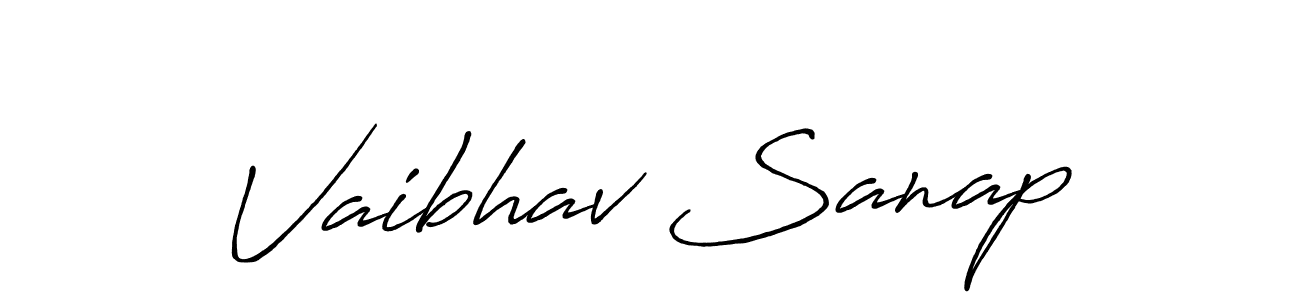 Create a beautiful signature design for name Vaibhav Sanap. With this signature (Antro_Vectra_Bolder) fonts, you can make a handwritten signature for free. Vaibhav Sanap signature style 7 images and pictures png