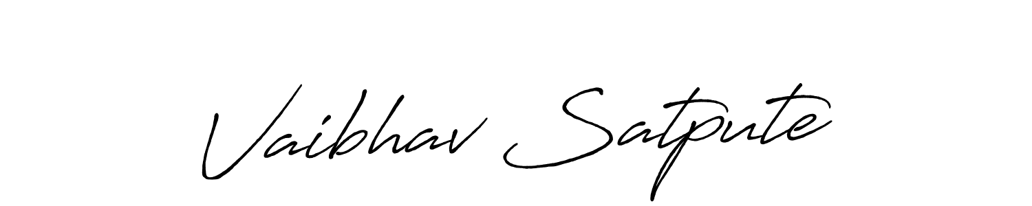 Create a beautiful signature design for name Vaibhav Satpute. With this signature (Antro_Vectra_Bolder) fonts, you can make a handwritten signature for free. Vaibhav Satpute signature style 7 images and pictures png