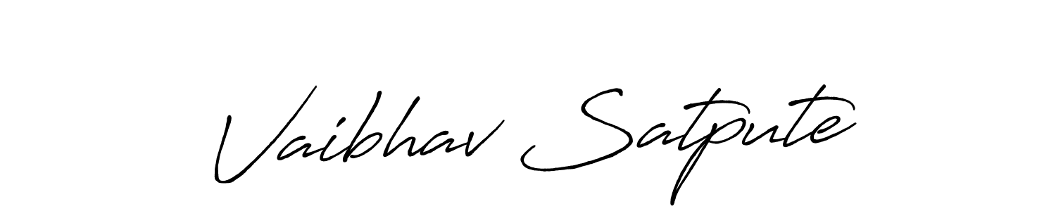 Create a beautiful signature design for name Vaibhav Satpute. With this signature (Antro_Vectra_Bolder) fonts, you can make a handwritten signature for free. Vaibhav Satpute signature style 7 images and pictures png