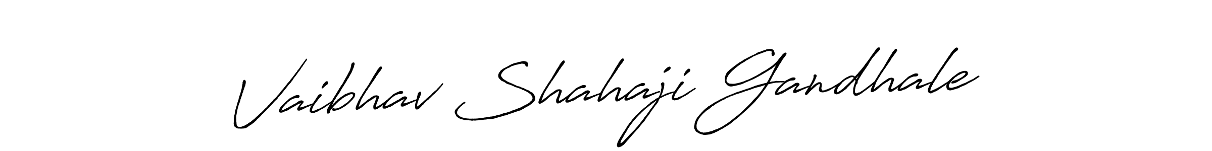 Create a beautiful signature design for name Vaibhav Shahaji Gandhale. With this signature (Antro_Vectra_Bolder) fonts, you can make a handwritten signature for free. Vaibhav Shahaji Gandhale signature style 7 images and pictures png