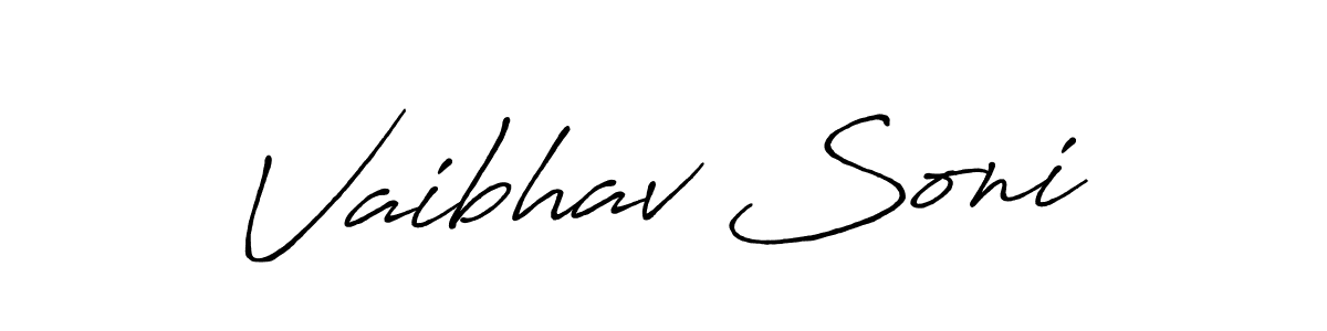 Make a beautiful signature design for name Vaibhav Soni. With this signature (Antro_Vectra_Bolder) style, you can create a handwritten signature for free. Vaibhav Soni signature style 7 images and pictures png