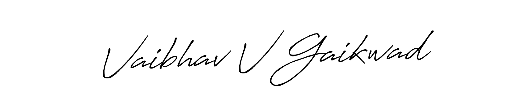 How to make Vaibhav V Gaikwad signature? Antro_Vectra_Bolder is a professional autograph style. Create handwritten signature for Vaibhav V Gaikwad name. Vaibhav V Gaikwad signature style 7 images and pictures png