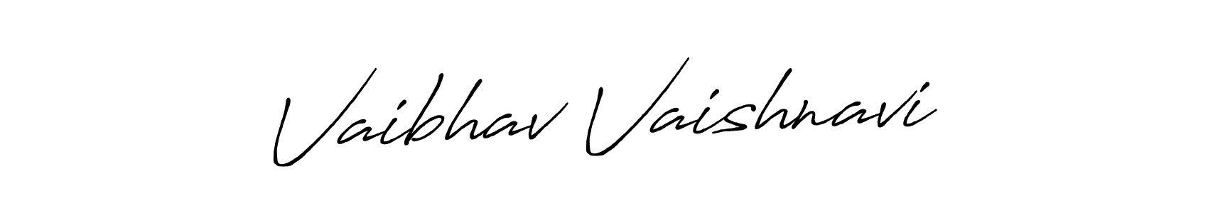 The best way (Antro_Vectra_Bolder) to make a short signature is to pick only two or three words in your name. The name Vaibhav Vaishnavi include a total of six letters. For converting this name. Vaibhav Vaishnavi signature style 7 images and pictures png