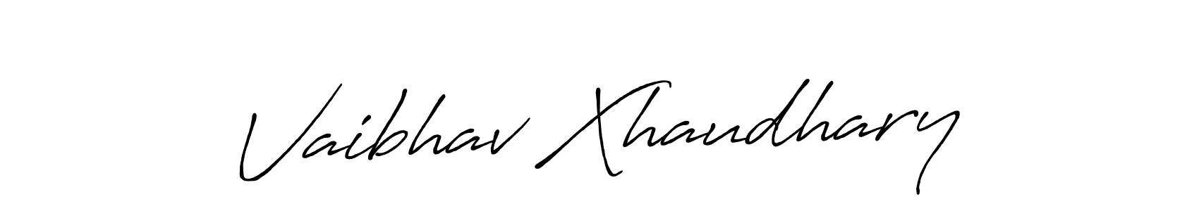 Create a beautiful signature design for name Vaibhav Xhaudhary. With this signature (Antro_Vectra_Bolder) fonts, you can make a handwritten signature for free. Vaibhav Xhaudhary signature style 7 images and pictures png