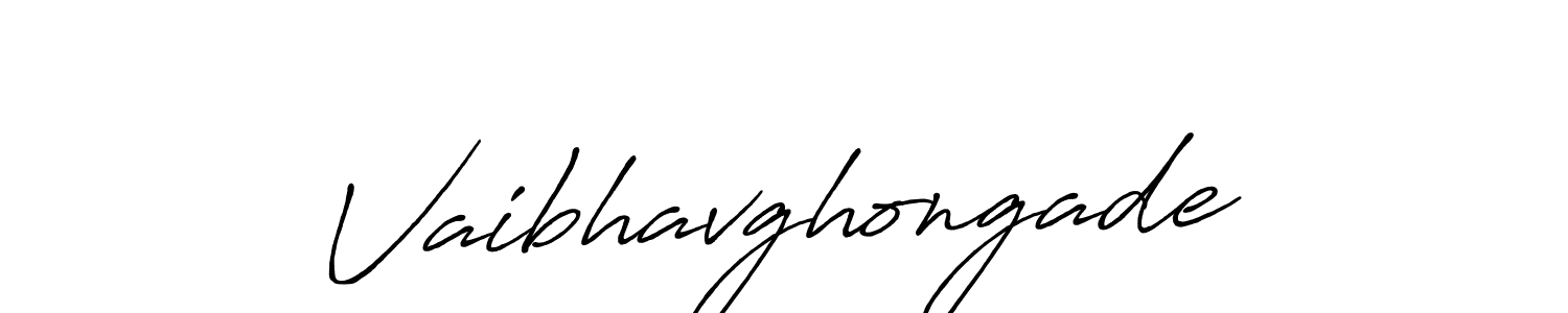 Make a beautiful signature design for name Vaibhavghongade. With this signature (Antro_Vectra_Bolder) style, you can create a handwritten signature for free. Vaibhavghongade signature style 7 images and pictures png