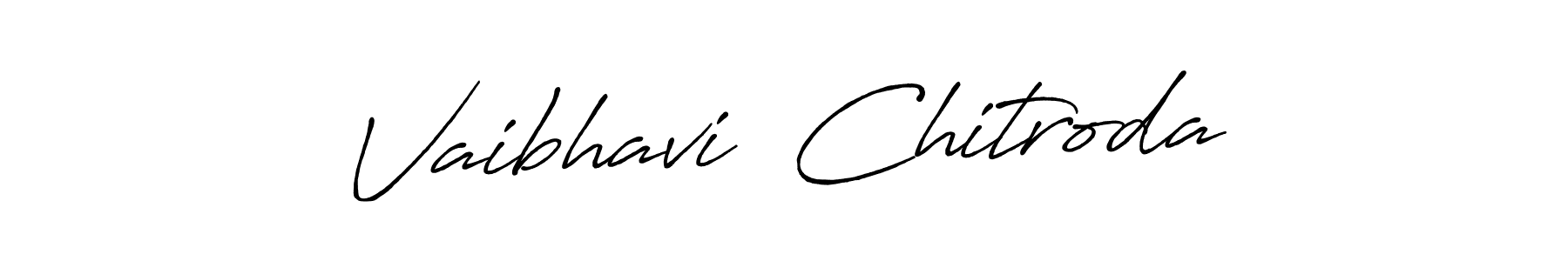 Antro_Vectra_Bolder is a professional signature style that is perfect for those who want to add a touch of class to their signature. It is also a great choice for those who want to make their signature more unique. Get Vaibhavi  Chitroda name to fancy signature for free. Vaibhavi  Chitroda signature style 7 images and pictures png