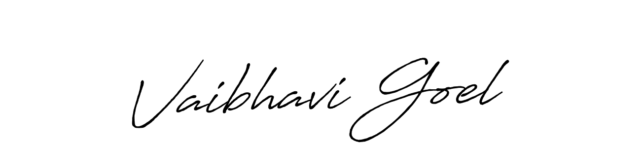The best way (Antro_Vectra_Bolder) to make a short signature is to pick only two or three words in your name. The name Vaibhavi Goel include a total of six letters. For converting this name. Vaibhavi Goel signature style 7 images and pictures png