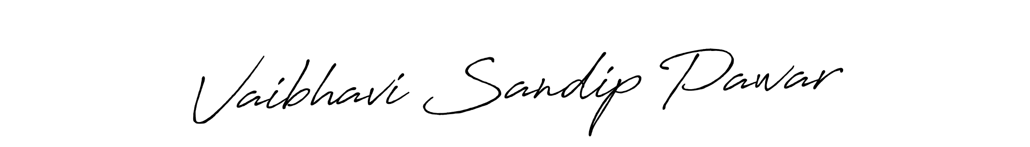 Create a beautiful signature design for name Vaibhavi Sandip Pawar. With this signature (Antro_Vectra_Bolder) fonts, you can make a handwritten signature for free. Vaibhavi Sandip Pawar signature style 7 images and pictures png