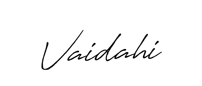 Create a beautiful signature design for name Vaidahi. With this signature (Antro_Vectra_Bolder) fonts, you can make a handwritten signature for free. Vaidahi signature style 7 images and pictures png