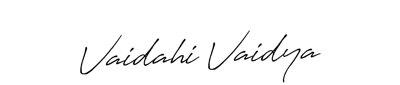 Vaidahi Vaidya stylish signature style. Best Handwritten Sign (Antro_Vectra_Bolder) for my name. Handwritten Signature Collection Ideas for my name Vaidahi Vaidya. Vaidahi Vaidya signature style 7 images and pictures png