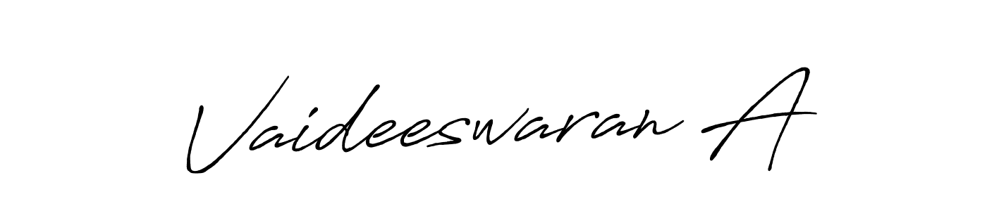 Design your own signature with our free online signature maker. With this signature software, you can create a handwritten (Antro_Vectra_Bolder) signature for name Vaideeswaran A. Vaideeswaran A signature style 7 images and pictures png