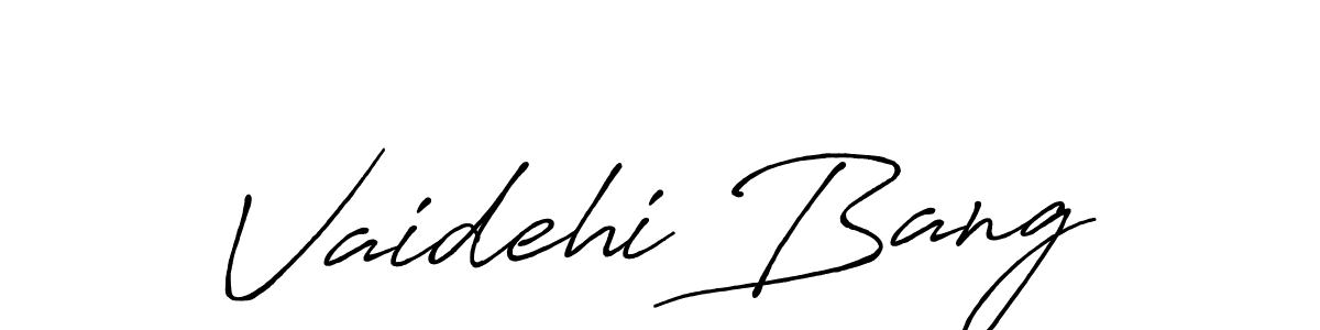 Also we have Vaidehi Bang name is the best signature style. Create professional handwritten signature collection using Antro_Vectra_Bolder autograph style. Vaidehi Bang signature style 7 images and pictures png