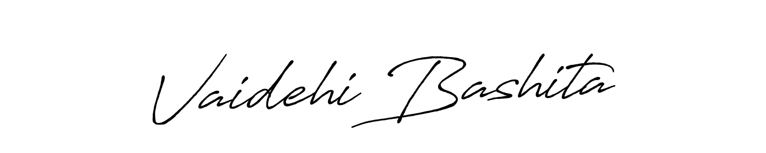 Create a beautiful signature design for name Vaidehi Bashita. With this signature (Antro_Vectra_Bolder) fonts, you can make a handwritten signature for free. Vaidehi Bashita signature style 7 images and pictures png