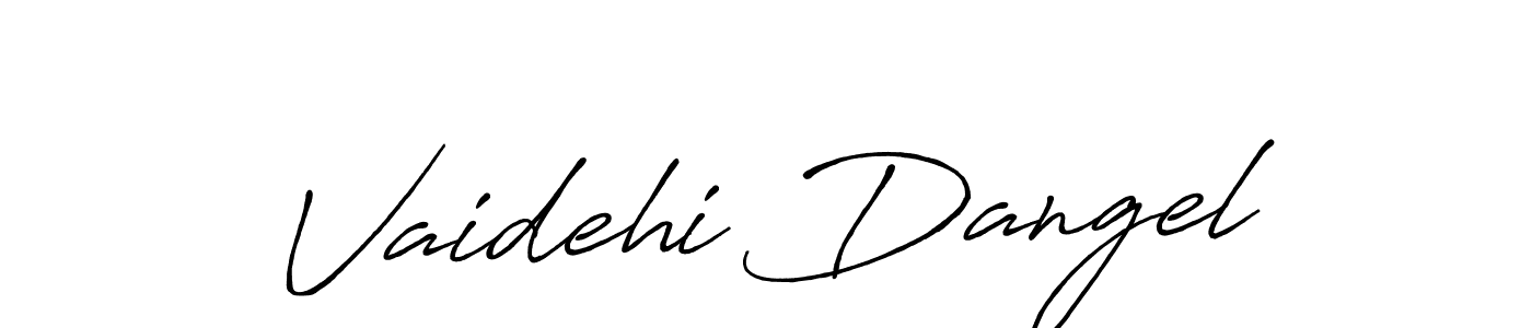 Make a beautiful signature design for name Vaidehi Dangel. With this signature (Antro_Vectra_Bolder) style, you can create a handwritten signature for free. Vaidehi Dangel signature style 7 images and pictures png