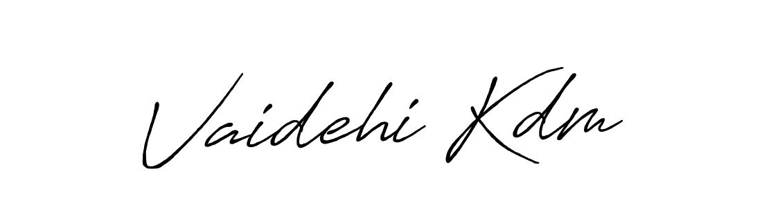 Make a beautiful signature design for name Vaidehi Kdm. With this signature (Antro_Vectra_Bolder) style, you can create a handwritten signature for free. Vaidehi Kdm signature style 7 images and pictures png