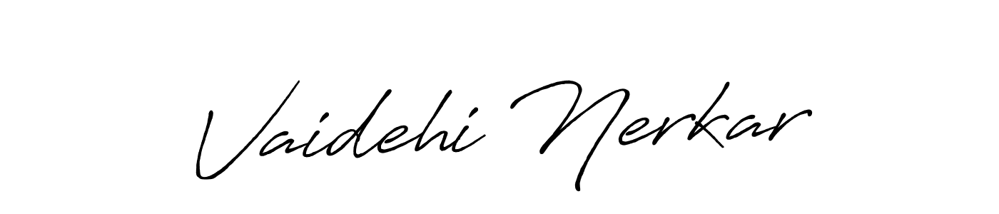 It looks lik you need a new signature style for name Vaidehi Nerkar. Design unique handwritten (Antro_Vectra_Bolder) signature with our free signature maker in just a few clicks. Vaidehi Nerkar signature style 7 images and pictures png