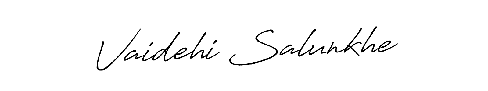 Create a beautiful signature design for name Vaidehi Salunkhe. With this signature (Antro_Vectra_Bolder) fonts, you can make a handwritten signature for free. Vaidehi Salunkhe signature style 7 images and pictures png