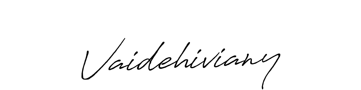 How to make Vaidehiviany name signature. Use Antro_Vectra_Bolder style for creating short signs online. This is the latest handwritten sign. Vaidehiviany signature style 7 images and pictures png