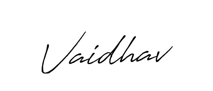 How to make Vaidhav signature? Antro_Vectra_Bolder is a professional autograph style. Create handwritten signature for Vaidhav name. Vaidhav signature style 7 images and pictures png