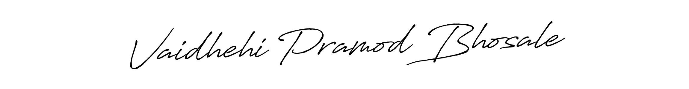 Also You can easily find your signature by using the search form. We will create Vaidhehi Pramod Bhosale name handwritten signature images for you free of cost using Antro_Vectra_Bolder sign style. Vaidhehi Pramod Bhosale signature style 7 images and pictures png