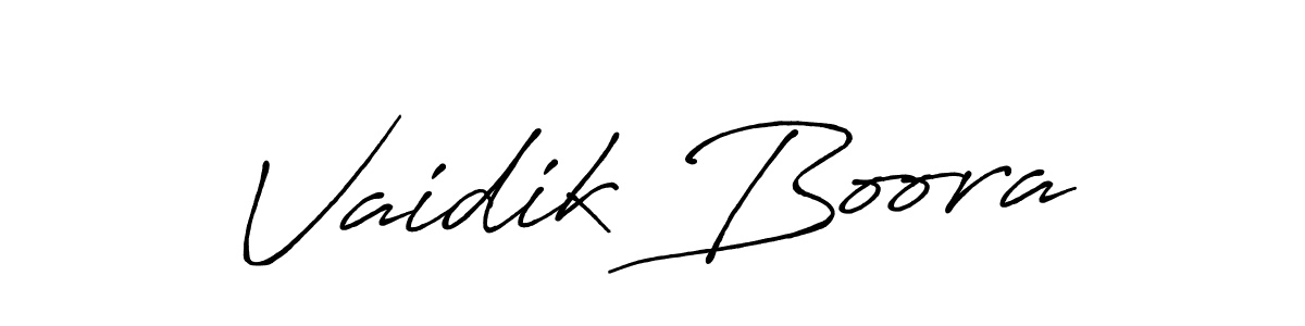 The best way (Antro_Vectra_Bolder) to make a short signature is to pick only two or three words in your name. The name Vaidik Boora include a total of six letters. For converting this name. Vaidik Boora signature style 7 images and pictures png
