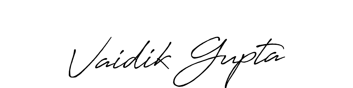 Use a signature maker to create a handwritten signature online. With this signature software, you can design (Antro_Vectra_Bolder) your own signature for name Vaidik Gupta. Vaidik Gupta signature style 7 images and pictures png