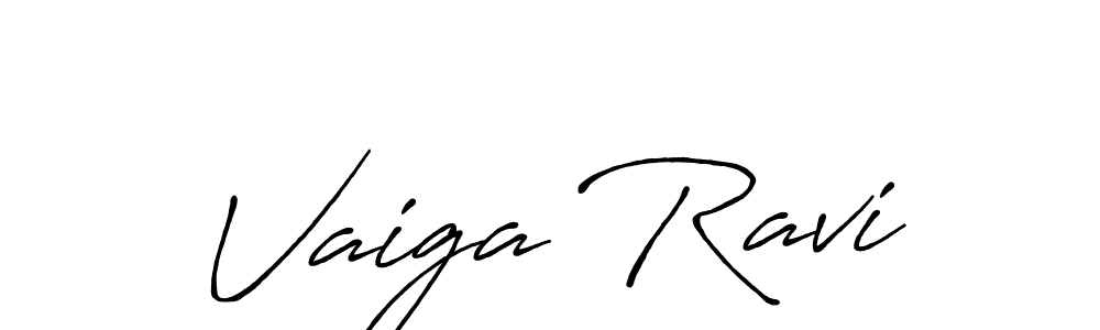How to make Vaiga Ravi name signature. Use Antro_Vectra_Bolder style for creating short signs online. This is the latest handwritten sign. Vaiga Ravi signature style 7 images and pictures png