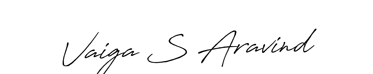 Use a signature maker to create a handwritten signature online. With this signature software, you can design (Antro_Vectra_Bolder) your own signature for name Vaiga S Aravind. Vaiga S Aravind signature style 7 images and pictures png