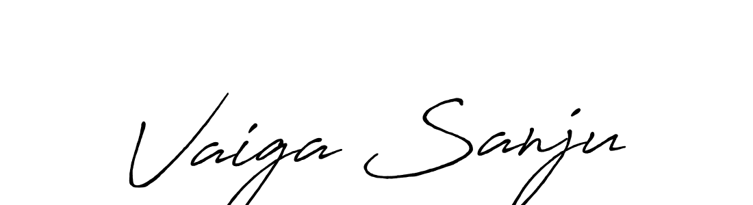This is the best signature style for the Vaiga Sanju name. Also you like these signature font (Antro_Vectra_Bolder). Mix name signature. Vaiga Sanju signature style 7 images and pictures png