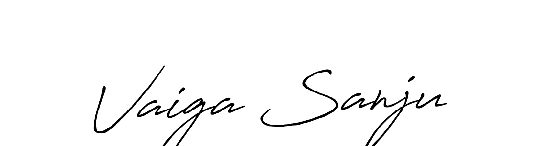 This is the best signature style for the Vaiga Sanju name. Also you like these signature font (Antro_Vectra_Bolder). Mix name signature. Vaiga Sanju signature style 7 images and pictures png