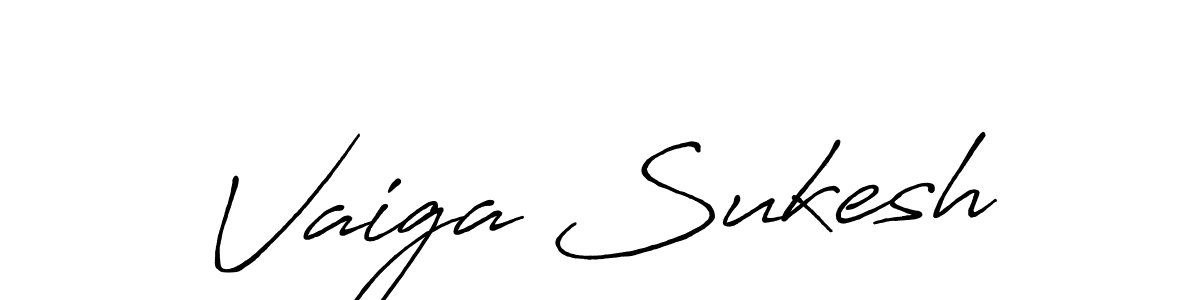 The best way (Antro_Vectra_Bolder) to make a short signature is to pick only two or three words in your name. The name Vaiga Sukesh include a total of six letters. For converting this name. Vaiga Sukesh signature style 7 images and pictures png