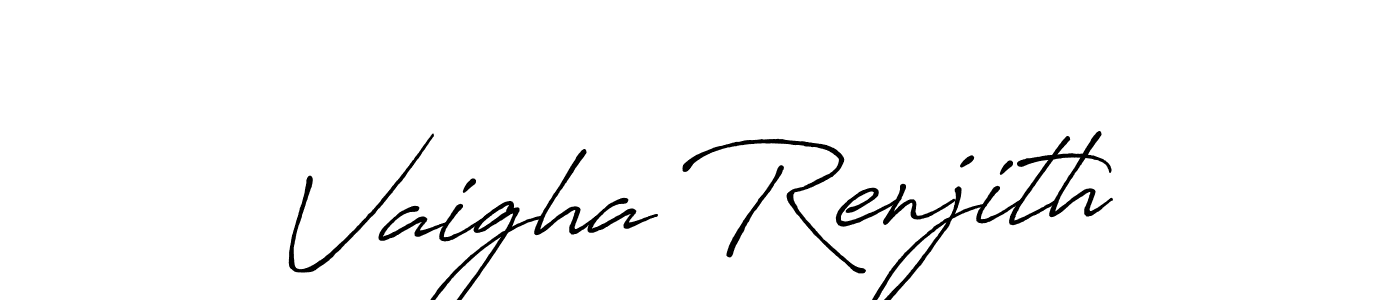 Design your own signature with our free online signature maker. With this signature software, you can create a handwritten (Antro_Vectra_Bolder) signature for name Vaigha Renjith. Vaigha Renjith signature style 7 images and pictures png