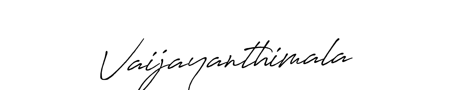 Make a beautiful signature design for name Vaijayanthimala. With this signature (Antro_Vectra_Bolder) style, you can create a handwritten signature for free. Vaijayanthimala signature style 7 images and pictures png