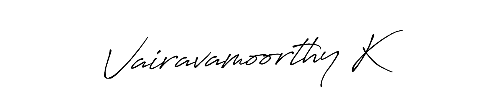 How to Draw Vairavamoorthy K signature style? Antro_Vectra_Bolder is a latest design signature styles for name Vairavamoorthy K. Vairavamoorthy K signature style 7 images and pictures png