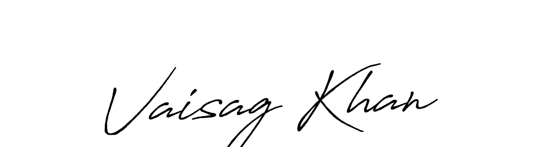 Make a beautiful signature design for name Vaisag Khan. With this signature (Antro_Vectra_Bolder) style, you can create a handwritten signature for free. Vaisag Khan signature style 7 images and pictures png