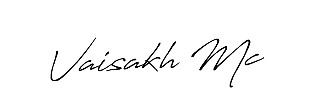 Also You can easily find your signature by using the search form. We will create Vaisakh Mc name handwritten signature images for you free of cost using Antro_Vectra_Bolder sign style. Vaisakh Mc signature style 7 images and pictures png