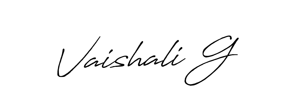 Design your own signature with our free online signature maker. With this signature software, you can create a handwritten (Antro_Vectra_Bolder) signature for name Vaishali G. Vaishali G signature style 7 images and pictures png