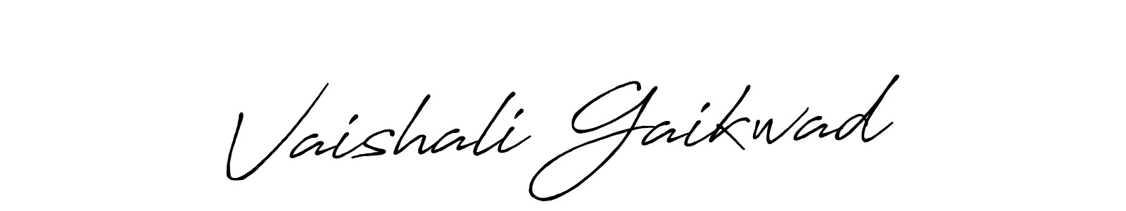 Create a beautiful signature design for name Vaishali Gaikwad. With this signature (Antro_Vectra_Bolder) fonts, you can make a handwritten signature for free. Vaishali Gaikwad signature style 7 images and pictures png
