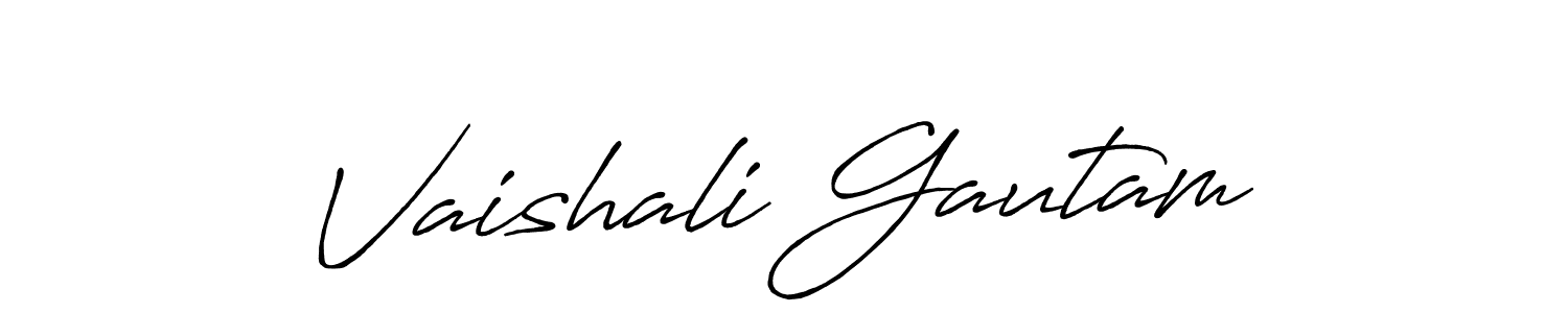 Make a beautiful signature design for name Vaishali Gautam. With this signature (Antro_Vectra_Bolder) style, you can create a handwritten signature for free. Vaishali Gautam signature style 7 images and pictures png