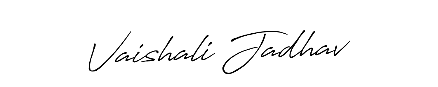 Create a beautiful signature design for name Vaishali Jadhav. With this signature (Antro_Vectra_Bolder) fonts, you can make a handwritten signature for free. Vaishali Jadhav signature style 7 images and pictures png