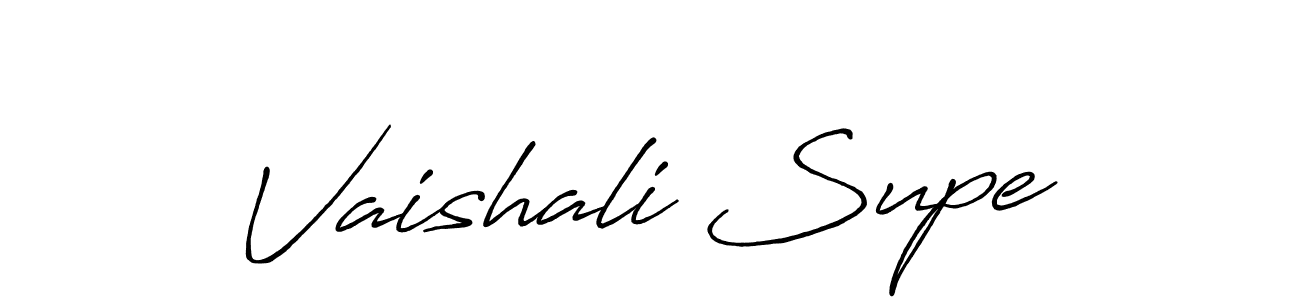 How to make Vaishali Supe name signature. Use Antro_Vectra_Bolder style for creating short signs online. This is the latest handwritten sign. Vaishali Supe signature style 7 images and pictures png