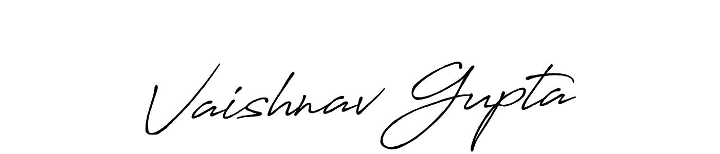 Vaishnav Gupta stylish signature style. Best Handwritten Sign (Antro_Vectra_Bolder) for my name. Handwritten Signature Collection Ideas for my name Vaishnav Gupta. Vaishnav Gupta signature style 7 images and pictures png