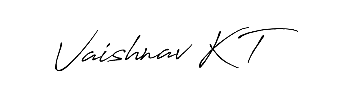 Vaishnav K T stylish signature style. Best Handwritten Sign (Antro_Vectra_Bolder) for my name. Handwritten Signature Collection Ideas for my name Vaishnav K T. Vaishnav K T signature style 7 images and pictures png