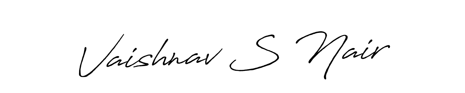 Make a beautiful signature design for name Vaishnav S Nair. With this signature (Antro_Vectra_Bolder) style, you can create a handwritten signature for free. Vaishnav S Nair signature style 7 images and pictures png