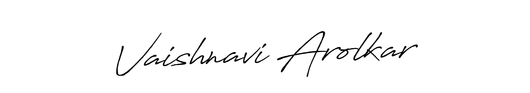 How to make Vaishnavi Arolkar signature? Antro_Vectra_Bolder is a professional autograph style. Create handwritten signature for Vaishnavi Arolkar name. Vaishnavi Arolkar signature style 7 images and pictures png