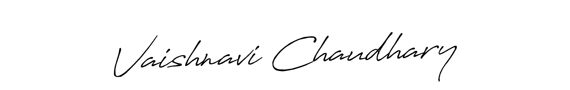 How to make Vaishnavi Chaudhary name signature. Use Antro_Vectra_Bolder style for creating short signs online. This is the latest handwritten sign. Vaishnavi Chaudhary signature style 7 images and pictures png