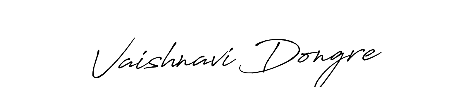 Create a beautiful signature design for name Vaishnavi Dongre. With this signature (Antro_Vectra_Bolder) fonts, you can make a handwritten signature for free. Vaishnavi Dongre signature style 7 images and pictures png