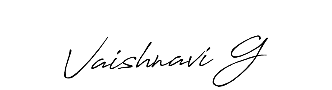 Design your own signature with our free online signature maker. With this signature software, you can create a handwritten (Antro_Vectra_Bolder) signature for name Vaishnavi G. Vaishnavi G signature style 7 images and pictures png