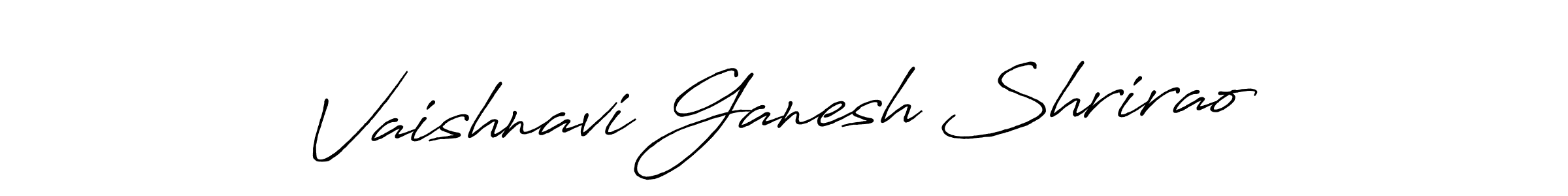 Create a beautiful signature design for name Vaishnavi Ganesh Shrirao. With this signature (Antro_Vectra_Bolder) fonts, you can make a handwritten signature for free. Vaishnavi Ganesh Shrirao signature style 7 images and pictures png