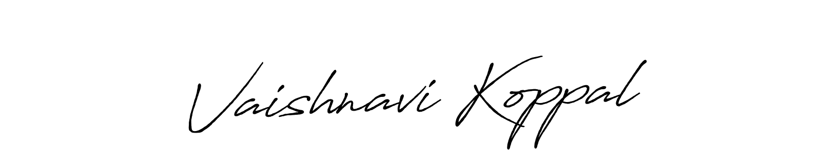 You should practise on your own different ways (Antro_Vectra_Bolder) to write your name (Vaishnavi Koppal) in signature. don't let someone else do it for you. Vaishnavi Koppal signature style 7 images and pictures png